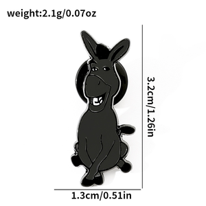 Pin de Solapa con Diseño de Burro de Shrek, Estilo Europeo <span class=keywords><strong>Americano</strong></span>, Insignia Metálica Popular con Técnica de Plateado para Accesorios de Broche - Product Image 4