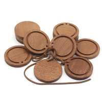 Diffuseur de voiture en bois vierge personnalisable avec logo gravé, pendentif rond en bois pour désodorisant, disque aromatique rechargeable