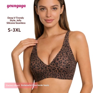 ชุดชั้นในแบบไร้โครงพิมพ์ลายเสือดาว ทรงวีลึก แบบไร้รอยต่อ สำหรับผู้หญิง บางเบา เซ็กซี่ ใส่ได้ทุกวัน คัพ 3/4 - Product Image 3