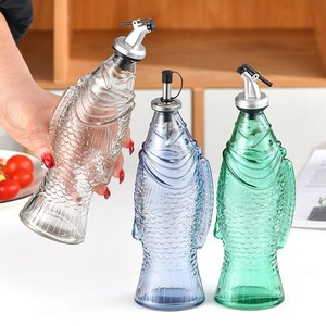 <span class=keywords><strong>Bouteille</strong></span> vide en verre <span class=keywords><strong>de</strong></span> 500 ml en forme <span class=keywords><strong>de</strong></span> poisson pour huile <span class=keywords><strong>de</strong></span> cuisson, vinaigre, sauce soja, distributeur d'huile pour cuisine - Product Image 2