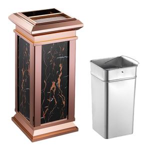 Cubo de basura de acero inoxidable para pasillo de <span class=keywords><strong>Hotel</strong></span>, cubo de basura duradero de gran capacidad, contenedor de basura moderno para sala y habitación pública - Product Image 2