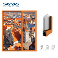 Ventana de Aluminio Sayyas GR75-IWS de Perfil Delgado Minimalista, Diseño de Apertura Interior, Doble Acristalamiento Moderno, Vista Panorámica