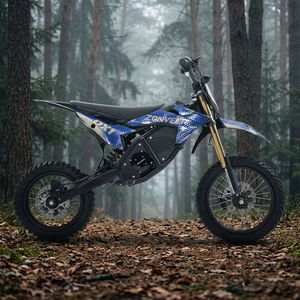 Motocicleta Eléctrica Todoterreno de 1500w a Precio de Fábrica, Diseño de Fibra de Carbono Azul, Bicicleta de Montaña para Adultos - Product Image 1