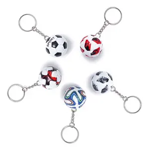 High quality 3d World Champion Cup Football Keychains Souvenirs Wholesale Men PU Leather Soccer Fans Keychain