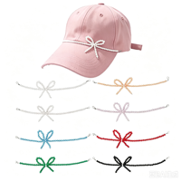 Casquette Trucker avec Nœud Perlé Amovible, Accessoire Unisexe Adulte, Chaîne Décorative, Décoration de Chapeau Coquette, Cadeau, Nylon, Courant