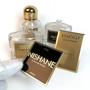 Autocollants en métal gaufré auto-adhésifs imperméables de luxe à impression personnalisée pour bouteille de parfum de vin rouge, bougie, étiquettes artisanales en aluminium - Product Image 1