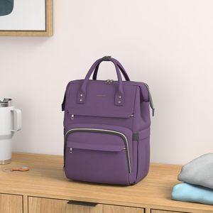 <span class=keywords><strong>Zaino</strong></span> da 15.6 pollici professionale impermeabile per Laptop da <span class=keywords><strong>donna</strong></span> con chiusura a cerniera porta USB viola scuro-per infermieri e insegnanti - Product Image 4