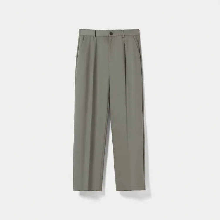 Tailored wide leg pants pleat design on the front jogger style men casual pants OEM