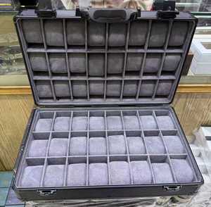 Caja de almacenamiento de relojes de 48 ranuras directa de fábrica y estuches para hombre, organizador de relojes de lujo con logotipo personalizado de 24 ranuras para relojes mecánicos - Product Image 3