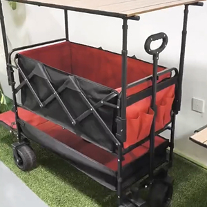 Fabrik-Großhandel Faltbarer OEM Schwerlast-Stahlrahmen Doppelschichtiger Camping-Trolley 200KG Tragfähigkeit für Einkaufszwecke - Product Image 4