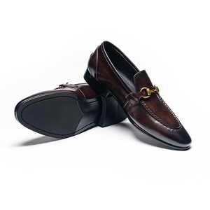 Chaussures d'hiver pour hommes en cuir véritable, élégantes et luxueuses, à bout rond/fermé, à enfiler, solides, style Oxford haut de gamme, antidérapantes - Product Image 3
