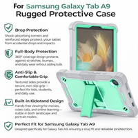Étui robuste en silicone et polycarbonate pour Samsung Tab A9 (2023) X110/X115/X117 8,7 pouces avec béquille intégrée