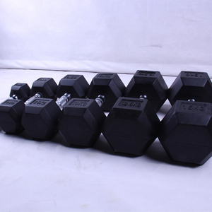 Équipement d'entraînement de puissance de gymnastique 10kg poids en acier revêtus de caoutchouc en livres d'haltères hexagonales ensembles 40kg - Product Image 5