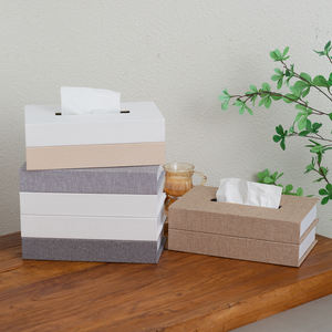 Boîte à mouchoirs en forme de <span class=keywords><strong>livre</strong></span> décorée en tissu de lin haut de gamme, boîte de rangement avec un faux <span class=keywords><strong>livre</strong></span> comme accessoire créatif. - Product Image 1