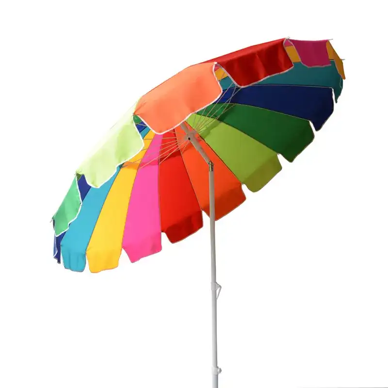 Ombrellone da esterno portatile da esterno 16 nervature durevole antivento arcobaleno ombrellone personalizzato per sole