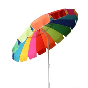 户外便携式露台遮阳伞16排骨耐用防风彩虹定制沙滩伞
