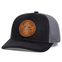 Gorra Trucker Unisex Ajustable Negra y Gris con Malla Trasera, Estilo Hip Hop a Rayas, para Ciclismo, Playa y Aire Libre, con Parche 'El Mejor Papá del Mundo', Venta al por Mayor