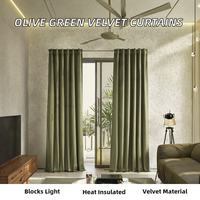 Rideaux en velours vert olive Topfinel, style moderne, occultation élevée, isolation thermique, taille 52x84 pouces, personnalisable