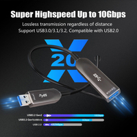 Cable extensor de transferencia de datos de alta velocidad de 10Gbps Cable de extensión de fibra óptica USB 3,1 Cable AOC USB macho a hembra 10M 20M 30m 40m