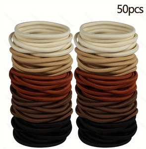 50 Stuks 4Mm Zwarte Paardenstaart Houder Elastische Haarbanden Scrunchies Voor Vrouwen Mannen Meisje Dame Haarband Competities Hoofdband Accessoire - Product Image 4