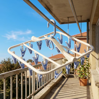 Séchoir à linge multifonctionnel pliable en plastique épaissi pour hôtel, maison, chaussettes, sous-vêtements, lingerie, balcon, buanderie