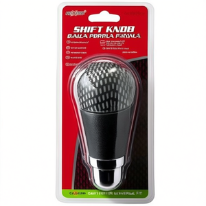 Shift <b>Knob</b> For Car <b>Gear</b> Stick Black Carbon Fiber Style Universal Fit - Product Image 2