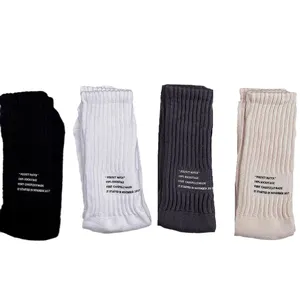 Autumn Winter English Letters Stripe Socks Custom Print Midtube Socks Socks Unisex