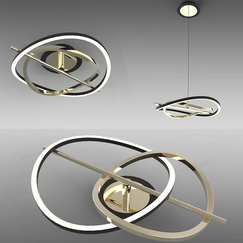 تصميم جديد ثريا حديثة ديكور مصباح دائري مصباح سقف ليد من الاكريليك للديكورات المنزلية