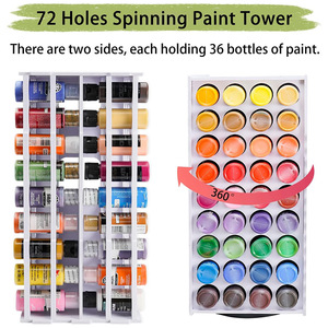 Rotating Paint Storage Rack 72 Hole Large Capacity Desktop Marker Organizer Multi Compartment <b>Pen</b> Holder Display Stand - Product Image 2