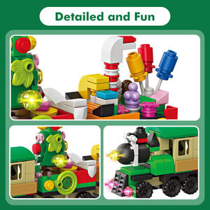 Advent Calendar Christmas Modern Buildings Educational DIY <b>Toy</b> Building Block Set for Kids with 224 Plastic Mini building Blocks - Product Image 3