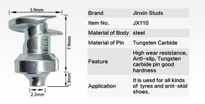 ตะปูยึดยางรถแข่งน้ำแข็งทังสเตนคาร์ไบด์ <span class=keywords><strong>JX110</strong></span> สำหรับยางรถยนต์และมอเตอร์ไซค์บนหิมะ - Product Image 6