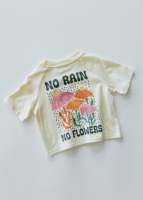 T-shirt Oversize d'Été pour Filles, Imprimé au Dos, Manches Courtes Raglan, en Coton, Hauts Décontractés pour Enfants et Tout-Petits, Vente en Gros