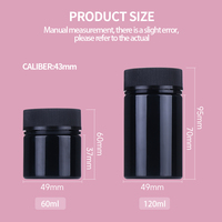 Conteneur en PET givré, pot en plastique de 100 ml pour produits chimiques avec couvercles pour le stockage de fruits secs et de thé