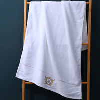 Wholesale Luxury Towels Set 100% Cotton White Thick Bath Hand Face Towel Custom Embroidery Logo Customizable Hotel Towel Low Moq