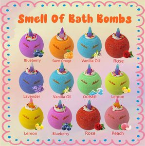 Bombes de bain effervescentes licorne en gros avec jouet surprise pour filles, faites à la main, naturelles, de luxe, dans une boîte cadeau, style mignon - Product Image 3