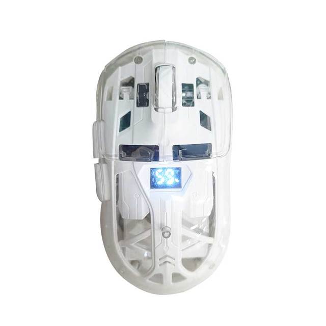 Keywin Dual Mode 2.4G+BT Wireless Optical Sensor Mouse RGB Luminous High DPI Transparent Design Gaming Office Use 6 Buttons