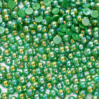 Sac en vrac de perles demi-rondes en ABS de 1,5 mm à 18 mm, couleurs AB, strass en résine à dos plat pour chaussures, sacs, ongles, loisirs créatifs et décoration