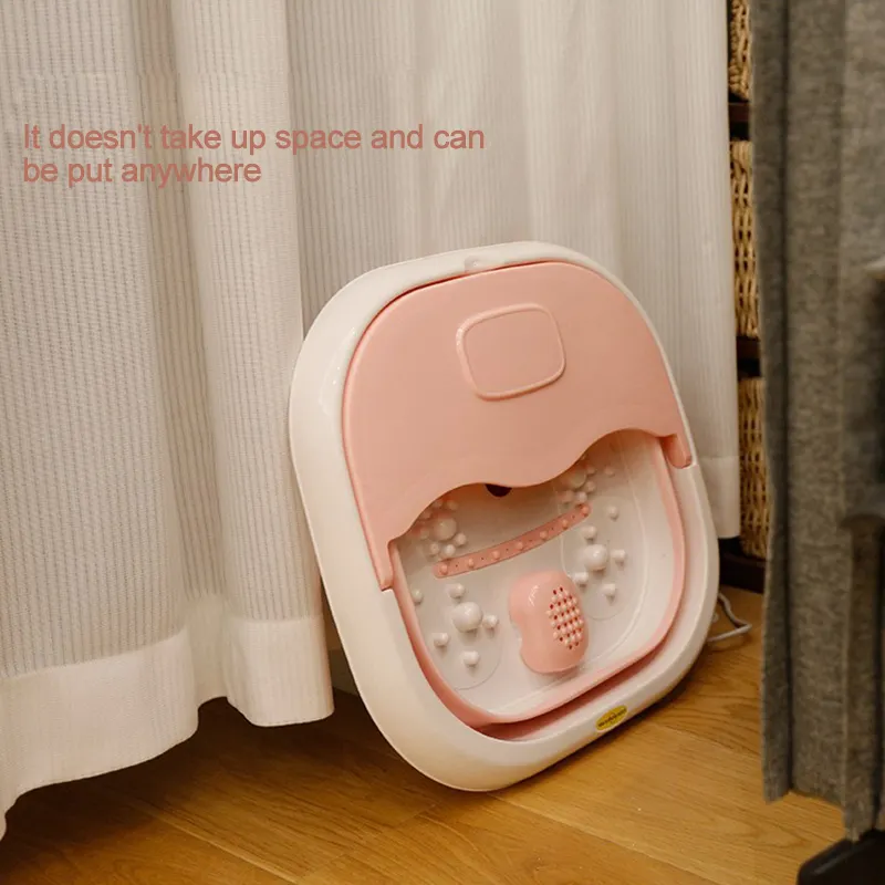 Massaggiatore per pediluvio con calore elettrico pieghevole telecomando Shiatsu riscaldamento a infrarossi massaggio ai piedi