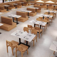 Tables et chaises modernes Foshan Meubles de restaurant commercial en bois massif en cuir PU taille personnalisable