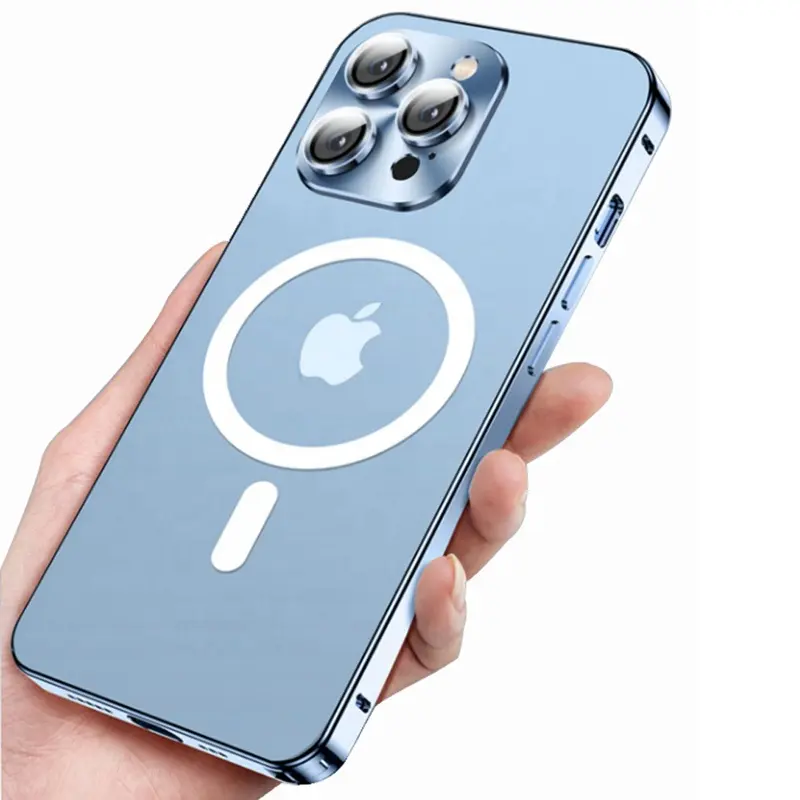 Best Selling Magnetic Metal Frame Phone Case Aluminum Mobile Phone Cover Case Camera Lens Film Protector For iPhone 13/12 Series