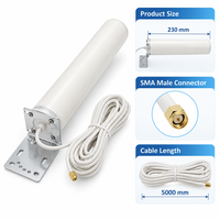 Antenne externe 4G LTE FEIYIXUN 698-2700 MHz pour connecteur mâle, polarisation verticale 230 mm, gain 12dBi, cellulaire