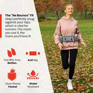 Free Sample Waist Bag Nylon Waterproof Fitness Fanny Pack Elastic Running Belt Sports Waist Bag With <b>Bottle</b> <b>Holder</b> - Product Image 3