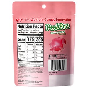 حلوى أموس بيلرز 3 أونصات، حلوى طرية قابلة للتقشير، جيلي فواكه، حلوى جيلي بنكهة الخوخ - Product Image 6