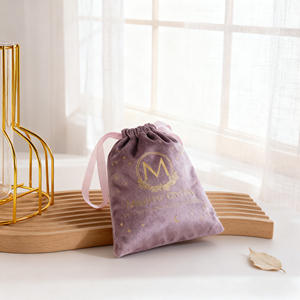 Petite pochette en velours de luxe avec logo personnalisé imprimé, pour colliers, boucles d'oreilles, bagues, sac anti-poussière à cordon - Product Image 3