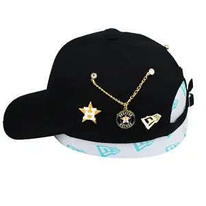 New ML B Baseball Team Hat Decoration Chain Cap Pins Metal Paint Hat Badge Emblem Pendant Hat Pins With Chain In Stock