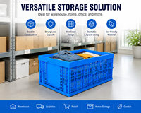 Caisse en plastique pliable et empilable HUADING 600*400*300 mm en matériau PP recyclé pour un rangement domestique multifonctionnel et écologique