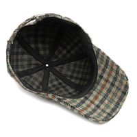 Gorro de Béisbol Unisex de Primavera y Otoño, Estilo Retro Británico, 6 Paneles, Ajustable, Cálido, con Estampado de Tartán