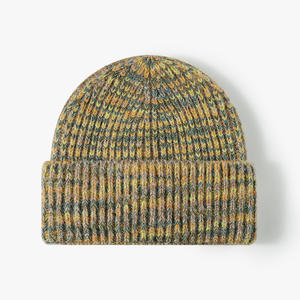 قبعة شتوية أنيقة مضلعة بألوان مختلفة قبعة شتوية مريحة قبعة شتوية منسوجة متعددة الألوان قبعة صغيرة OEM/ODM - Product Image 6