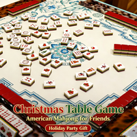 Tuiles de Mahjong américaines à motif de Noël, 160 pièces, en acrylique, jeu de Mahjong américain, impression personnalisée, Mah Jongg pour la vente en gros