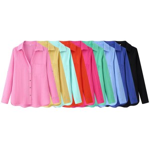 MYST&ZA Abbigliamento Donna Primavera 2026 Nuovi Arrivi: Camicia Elegante, Semplice e Versatile <span class=keywords><strong>con</strong></span> <span class=keywords><strong>Bottoni</strong></span> e Colletto a Maniche Lunghe - Product Image 1